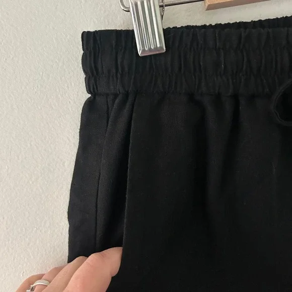 J.Crew Women's Linen Blend Slim Wide-Leg Drawstring Pant Black 2 P Petite NWOT - Picture 6 of 9